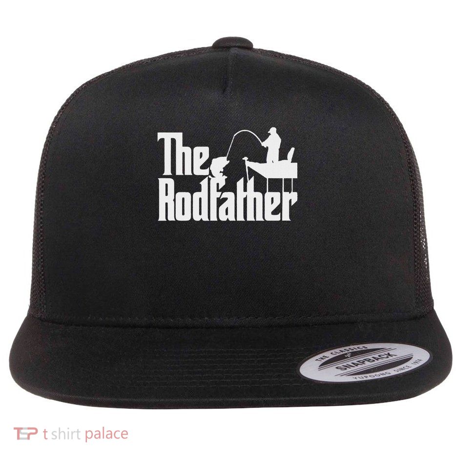 Funny Fishing Parody (the Rod Father) Flat Bill Trucker Hat