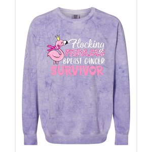 Flocking Fabulous Pink Ribbon Flamingo Breast Cancer Colorblast Crewneck Sweatshirt