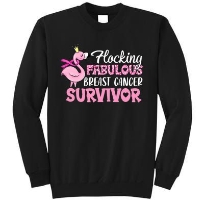 Flocking Fabulous Pink Ribbon Flamingo Breast Cancer Sweatshirt