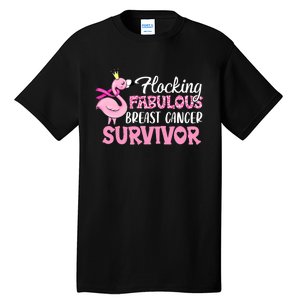 Flocking Fabulous Pink Ribbon Flamingo Breast Cancer Tall T-Shirt