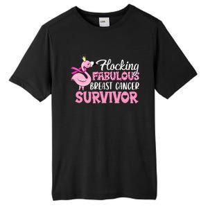 Flocking Fabulous Pink Ribbon Flamingo Breast Cancer Tall Fusion ChromaSoft Performance T-Shirt