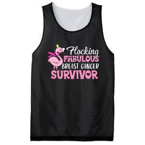 Flocking Fabulous Pink Ribbon Flamingo Breast Cancer Mesh Reversible Basketball Jersey Tank