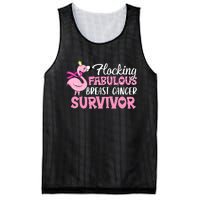 Flocking Fabulous Pink Ribbon Flamingo Breast Cancer Mesh Reversible Basketball Jersey Tank