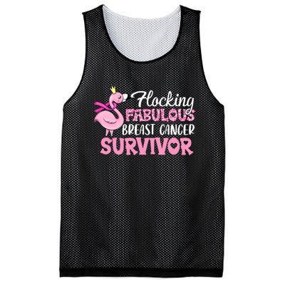 Flocking Fabulous Pink Ribbon Flamingo Breast Cancer Mesh Reversible Basketball Jersey Tank