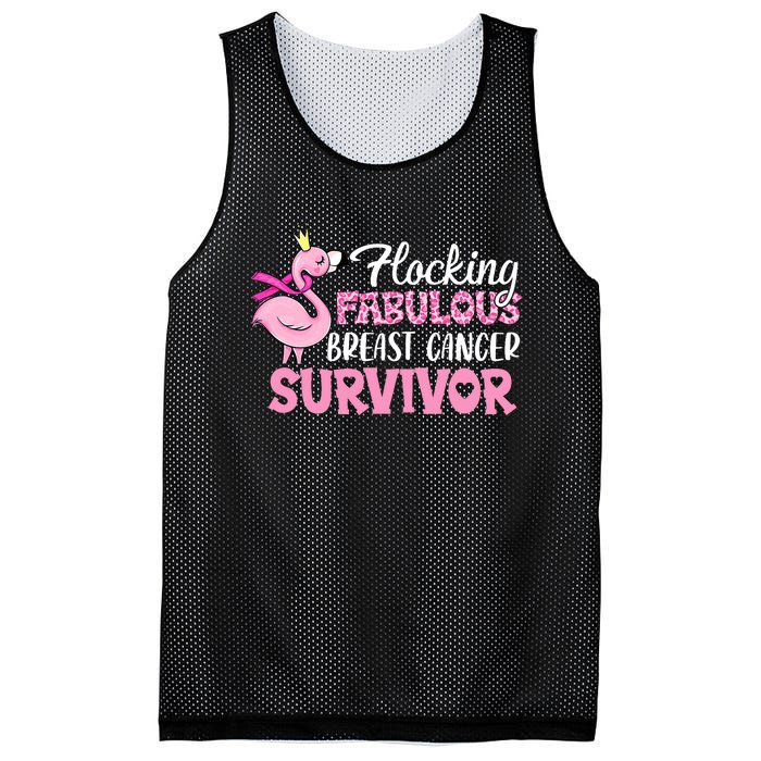 Flocking Fabulous Pink Ribbon Flamingo Breast Cancer Mesh Reversible Basketball Jersey Tank