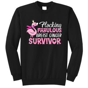 Flocking Fabulous Pink Ribbon Flamingo Breast Cancer Tall Sweatshirt