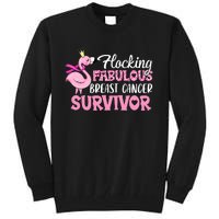 Flocking Fabulous Pink Ribbon Flamingo Breast Cancer Tall Sweatshirt