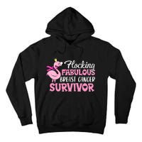 Flocking Fabulous Pink Ribbon Flamingo Breast Cancer Tall Hoodie