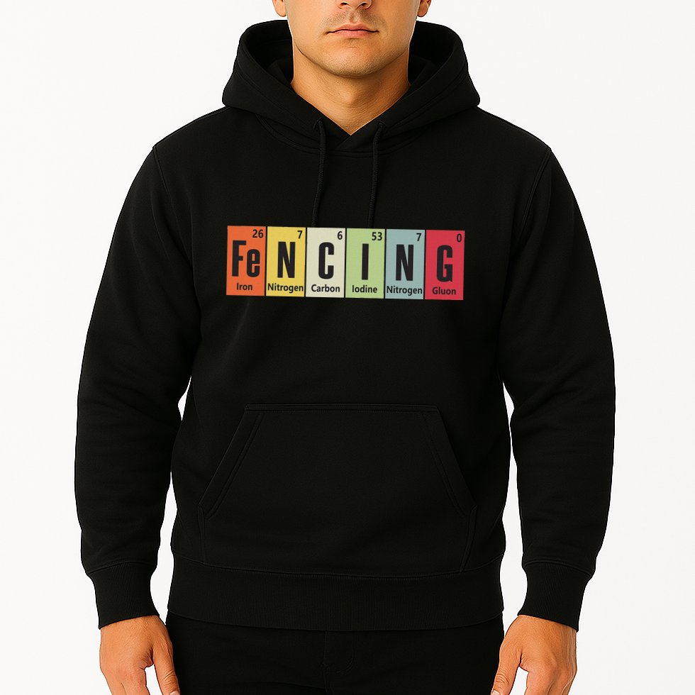 Funny Fencing Periodic Elements Vintage Fencing Science Hoodie
