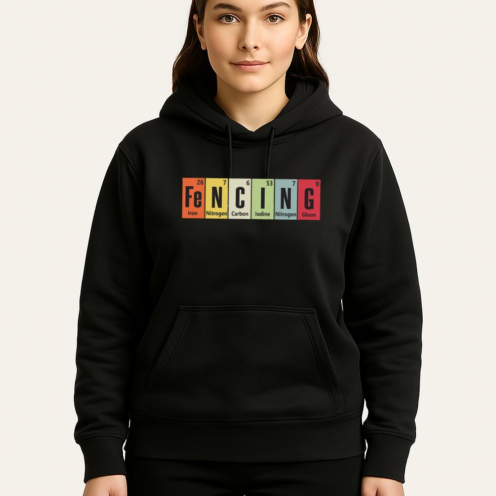 Funny Fencing Periodic Elements Vintage Fencing Science Hoodie