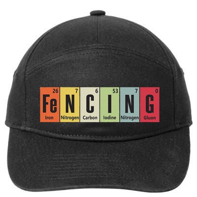 Funny Fencing Periodic Elements Vintage Fencing Science 7-Panel Snapback Hat