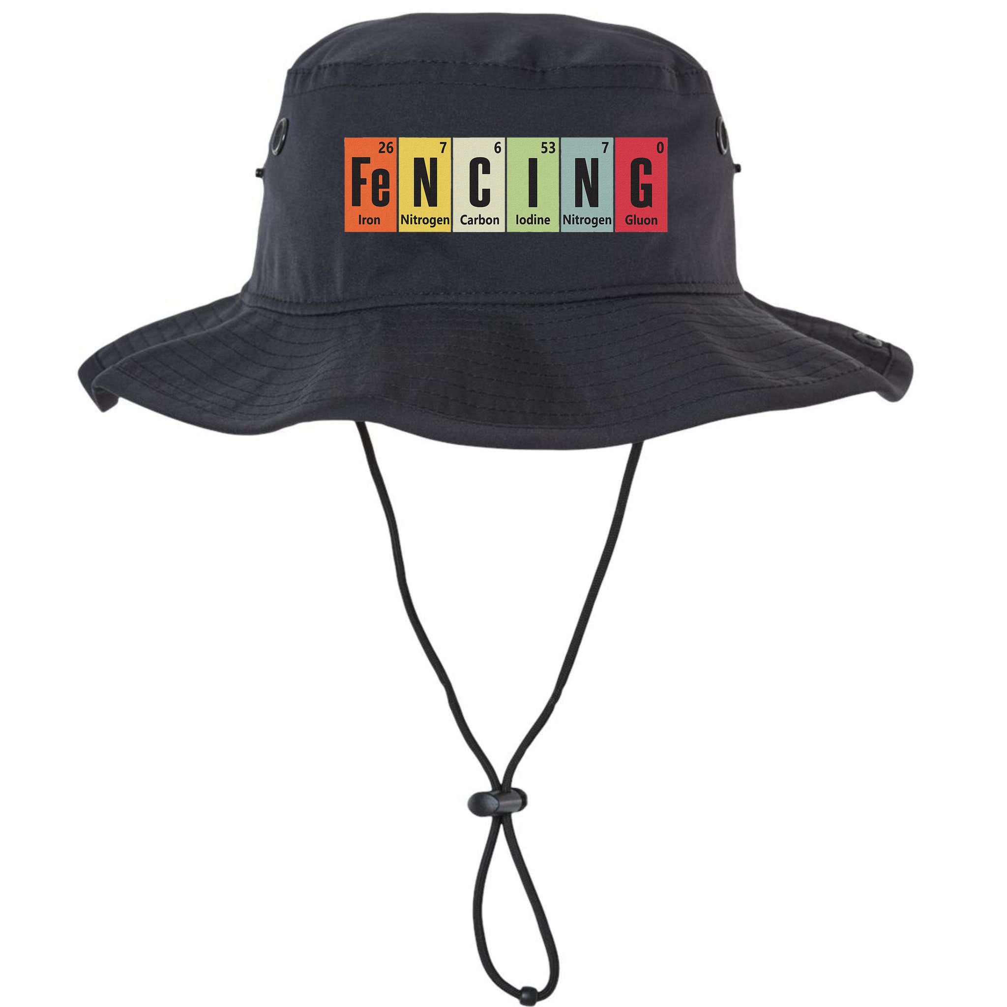 Funny Fencing Periodic Elements Vintage Fencing Science Bucket Hat