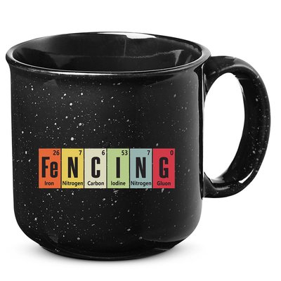 Funny Fencing Periodic Elements Vintage Fencing Science 15oz Campfire Ceramic Mug