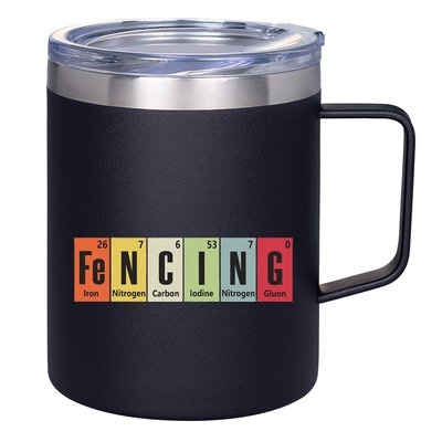 Funny Fencing Periodic Elements Vintage Fencing Science 12oz Stainless Steel Coffee Mug
