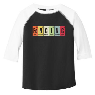Funny Fencing Periodic Elements Vintage Fencing Science Toddler Fine Jersey T-Shirt
