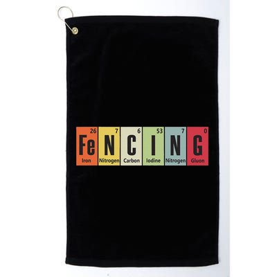 Funny Fencing Periodic Elements Vintage Fencing Science Golf Towel