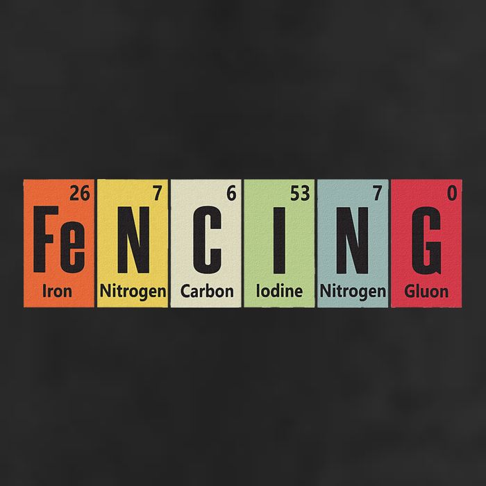 Funny Fencing Periodic Elements Vintage Fencing Science Golf Towel