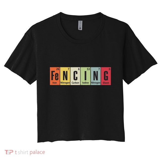 Funny Fencing Periodic Elements Vintage Fencing Science Crop Top