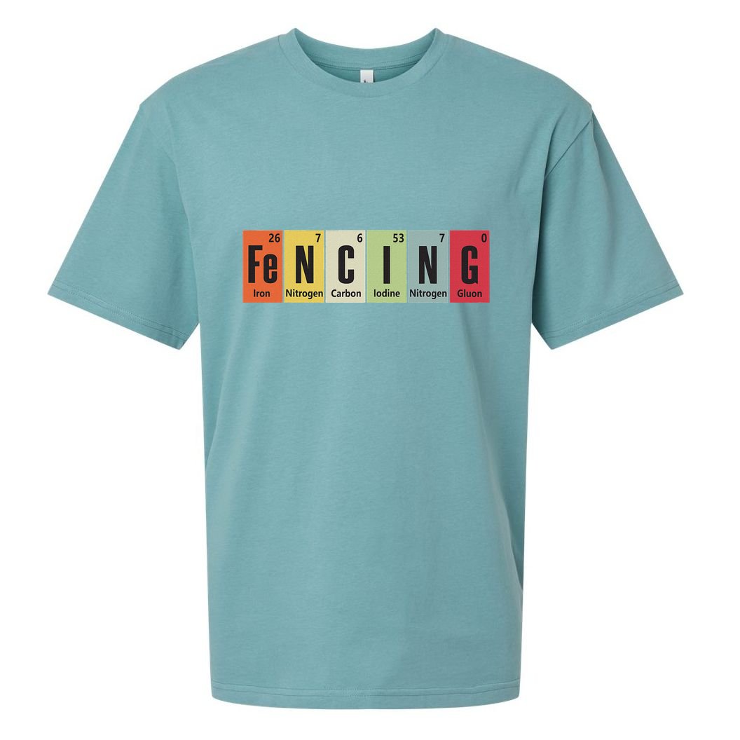 Funny Fencing Periodic Elements Vintage Fencing Science Sueded Cloud Jersey T-Shirt