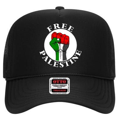 #Freepalestine Free Palestine High Crown Mesh Back Trucker Hat