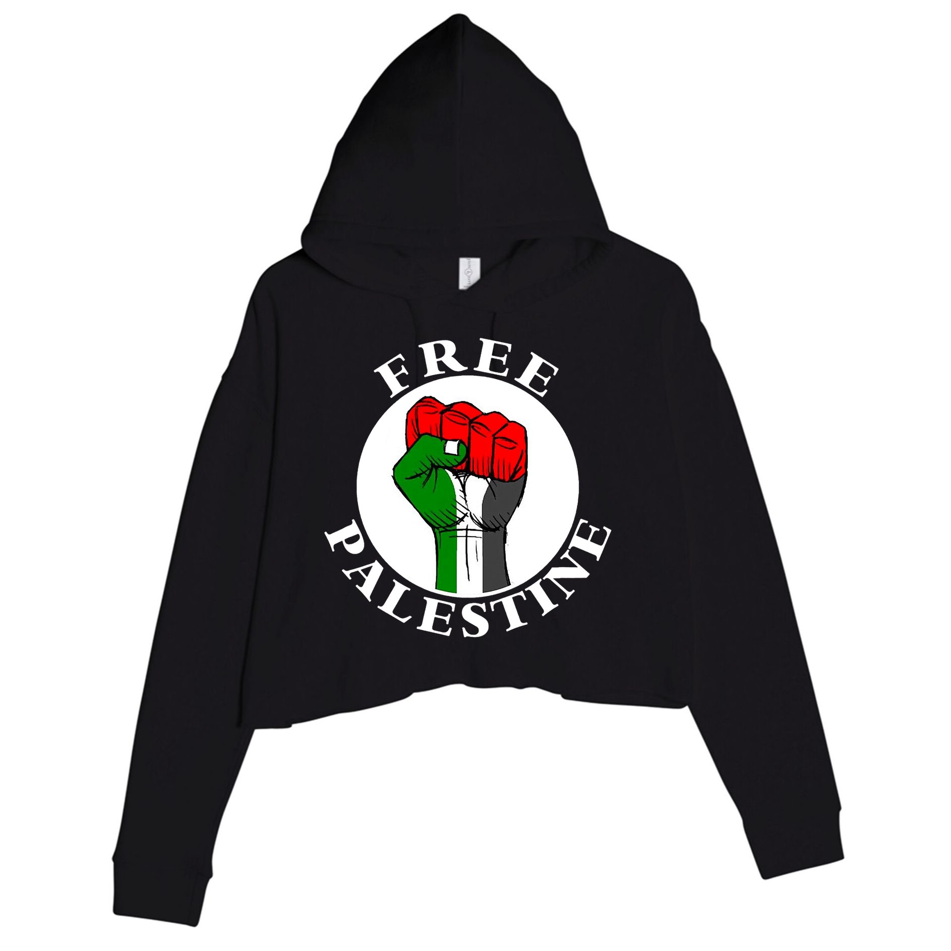 #Freepalestine Free Palestine Crop Fleece Hoodie