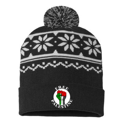 #Freepalestine Free Palestine USA-Made Snowflake Beanie