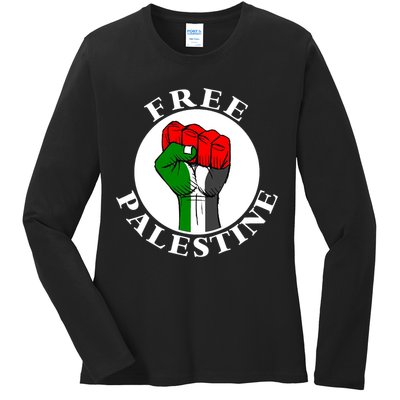 #Freepalestine Free Palestine Ladies Long Sleeve Shirt