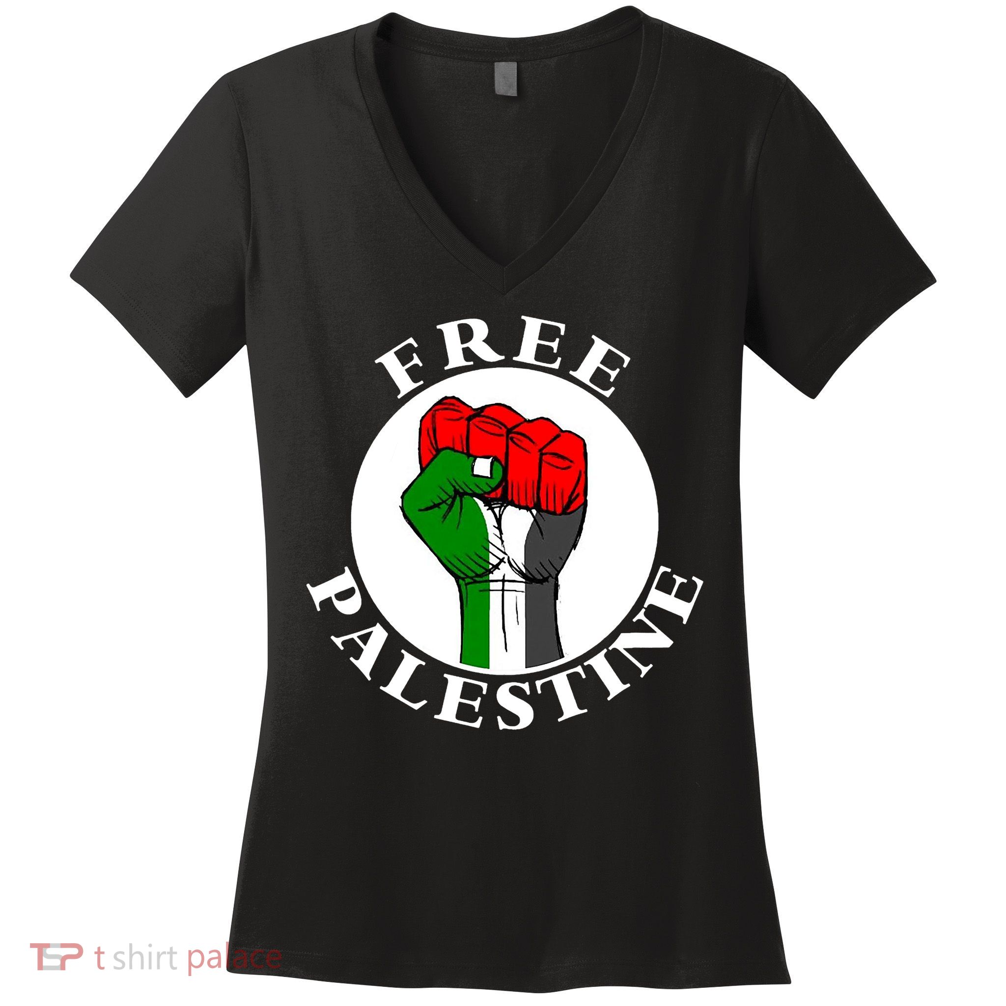 #Freepalestine Free Palestine Women's V-Neck T-Shirt