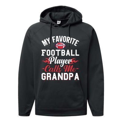 Favorite Football Player Grandpa Graphic Performance Fleece Hoodie