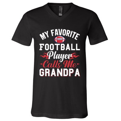 Favorite Football Player Grandpa Graphic V-Neck T-Shirt