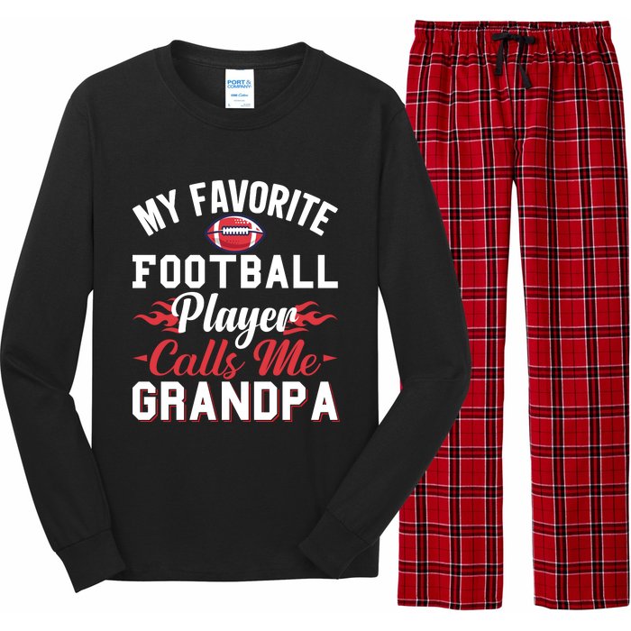 Favorite Football Player Grandpa Graphic Long Sleeve Pajama Set