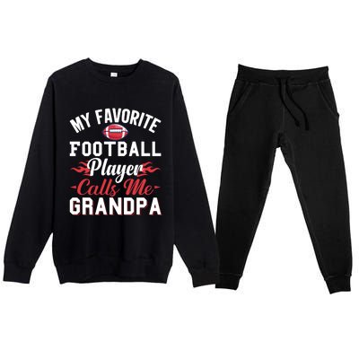 Favorite Football Player Grandpa Graphic Premium Crewneck Sweatsuit Set