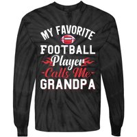 Favorite Football Player Grandpa Graphic Tie-Dye Long Sleeve Shirt