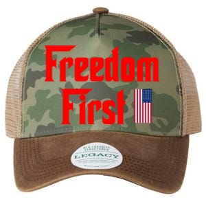 Freedom First Patriotic America First Liberty Constitution Funny Gift Legacy Tie Dye Trucker Hat