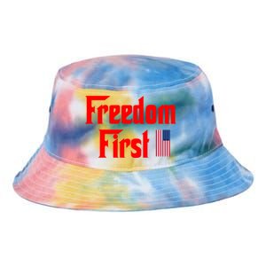 Freedom First Patriotic America First Liberty Constitution Funny Gift Tie Dye Newport Bucket Hat