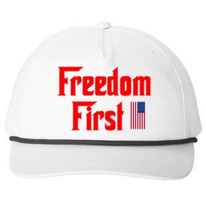 Freedom First Patriotic America First Liberty Constitution Funny Gift Snapback Five-Panel Rope Hat