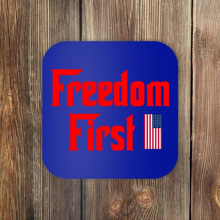 Freedom First Patriotic America First Liberty Constitution Funny Gift Coaster