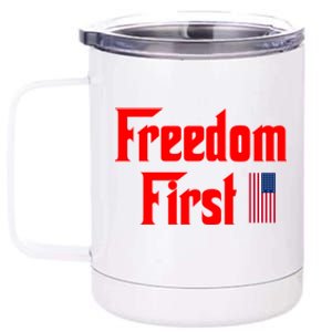 Freedom First Patriotic America First Liberty Constitution Funny Gift 12 oz Stainless Steel Tumbler Cup