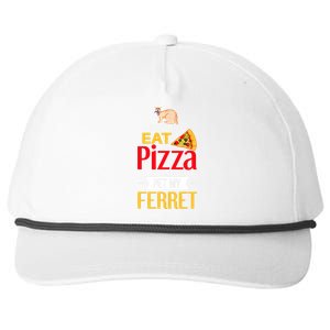 Ferret Funny Pizza Lover Pet Ferret Joke Ferret Lover Snapback Five-Panel Rope Hat