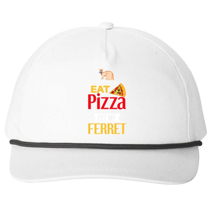 Ferret Funny Pizza Lover Pet Ferret Joke Ferret Lover Snapback Five-Panel Rope Hat