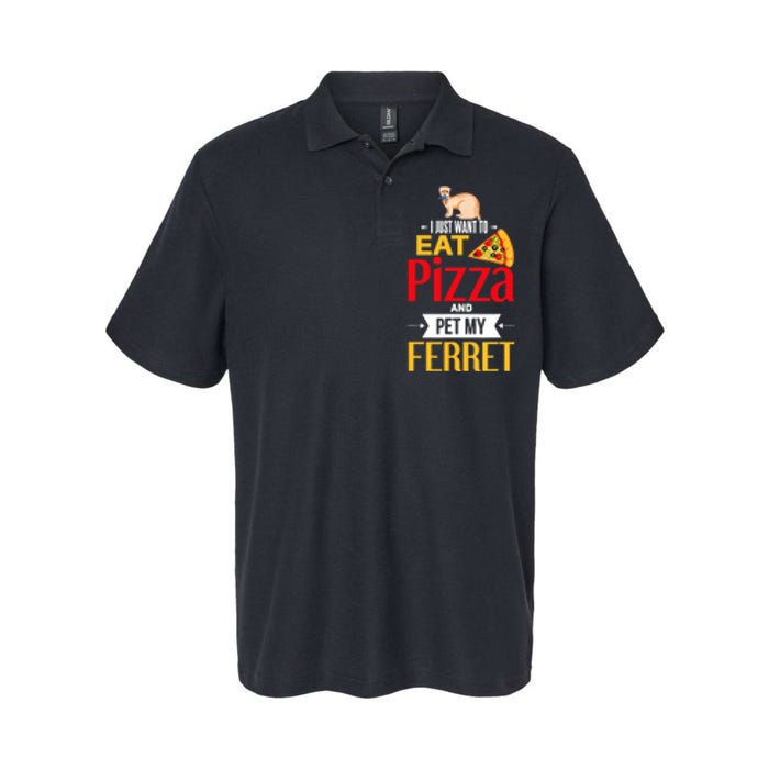 Ferret Funny Pizza Lover Pet Ferret Joke Ferret Lover Softstyle Adult Sport Polo