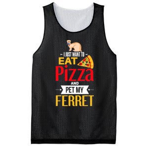 Ferret Funny Pizza Lover Pet Ferret Joke Ferret Lover Mesh Reversible Basketball Jersey Tank