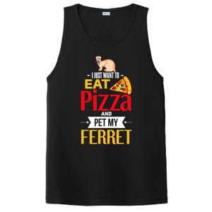 Ferret Funny Pizza Lover Pet Ferret Joke Ferret Lover PosiCharge Competitor Tank