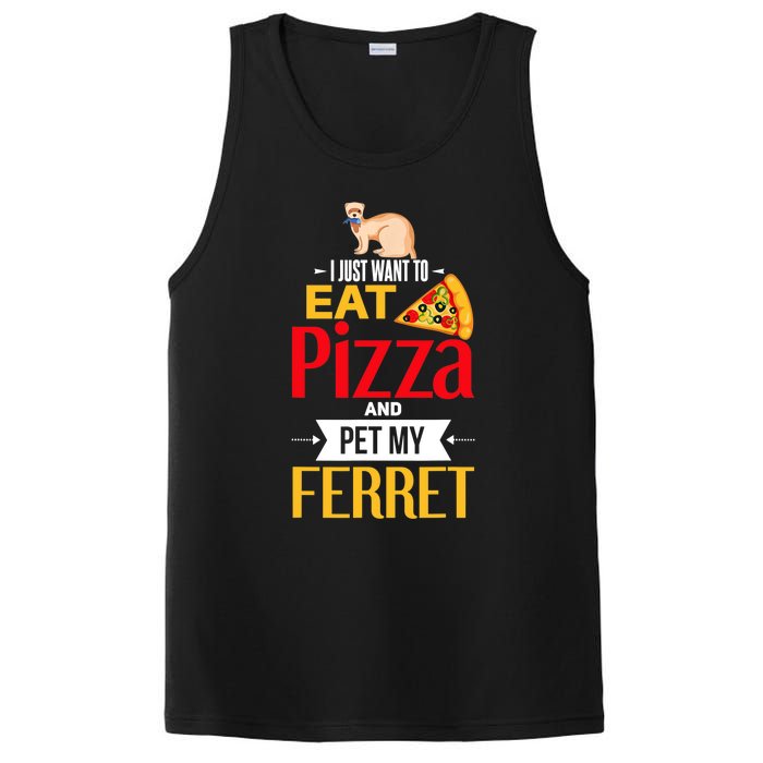 Ferret Funny Pizza Lover Pet Ferret Joke Ferret Lover PosiCharge Competitor Tank