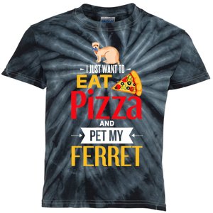 Ferret Funny Pizza Lover Pet Ferret Joke Ferret Lover Kids Tie-Dye T-Shirt