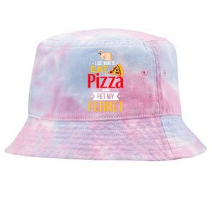 Ferret Funny Pizza Lover Pet Ferret Joke Ferret Lover Tie-Dyed Bucket Hat