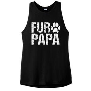 Funny Fur Papa Pet Lover Dog Dad Fathers Day Ladies PosiCharge Tri-Blend Wicking Tank