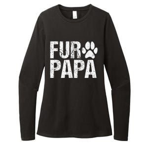 Funny Fur Papa Pet Lover Dog Dad Fathers Day Womens CVC Long Sleeve Shirt