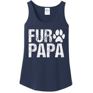 Funny Fur Papa Pet Lover Dog Dad Fathers Day Ladies Essential Tank