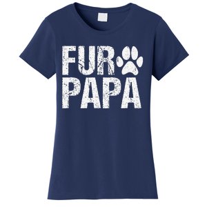 Funny Fur Papa Pet Lover Dog Dad Fathers Day Women's T-Shirt